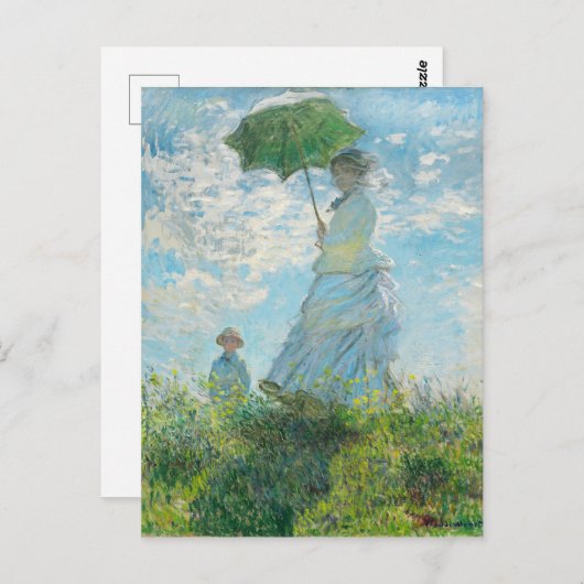 Carte Postale Une femme avec un parasol Claude Monet (Devant / Derrière)
