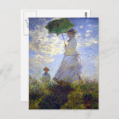 Carte Postale Une femme avec un parasol par Claude Monet (Devant / Derrière)