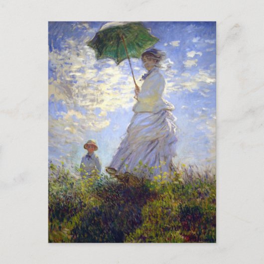 Carte Postale Une femme avec un parasol par Claude Monet (Devant)