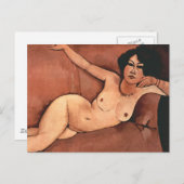 Carte Postale Une Femme D'Amedeo Modigliani Sur Un Canapé (Devant / Derrière)