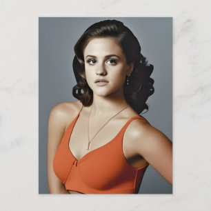 Carte Postale Une femme dans un bar de sport orange