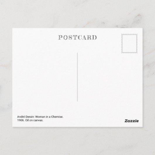 Carte Postale Une femme dans une chemise | Andre Derain | (Dos)