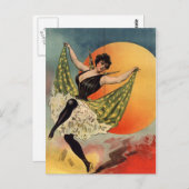 Carte Postale Une femme dansant au cabaret (Devant / Derrière)