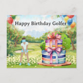 Carte Postale Une femme de golf joue au golf Birthday golfer Car (Devant)