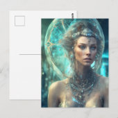 Carte Postale Une femme de science-fiction extraterrestre (Devant / Derrière)