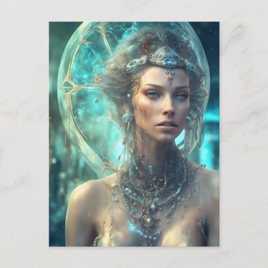 Carte Postale Une femme de science-fiction extraterrestre (Devant)