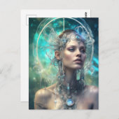 Carte Postale Une femme de science-fiction extraterrestre (Devant / Derrière)