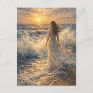 Carte Postale Une femme debout sur les sables par M. Laplante