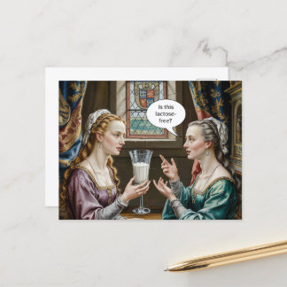 Carte Postale Une Femme Drôle Qui Demande Est-Ce Que Ce Lactose 