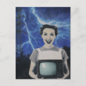 Carte Postale Une femme électrifiée rétro (Devant)