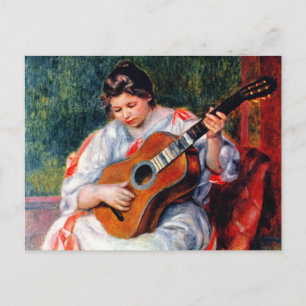 Carte Postale Une femme jouant à la guitare par Pierre Renoir