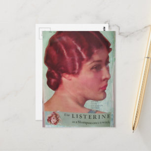 Carte Postale Une femme magnifique en 1930 avec un collage de ch