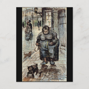 Carte Postale Une femme marche son chien par Vincent Van Gogh