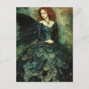 Carte Postale Une femme porte un poisson vert foncé Échelle Imag