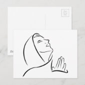 Carte Postale Une femme priant en regardant le ciel (Devant / Derrière)