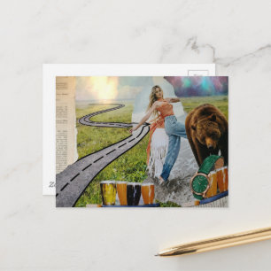 Carte Postale Une femme qui a choisi le collage surréaliste de l