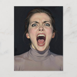 Carte Postale Une femme rétro en colère