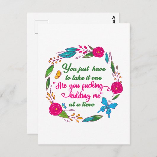 Carte Postale Une femme sage a dit un jour que j'étais parti (Devant / Derrière)