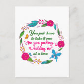 Carte Postale Une femme sage a dit un jour que j'étais parti (Devant)