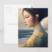 Carte Postale Une femme sur la rive (Devant / Derrière)