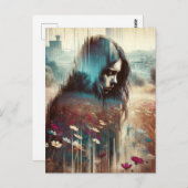 Carte Postale Une femme triste (Devant / Derrière)