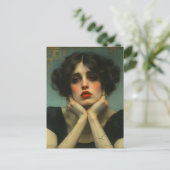 Carte Postale Une femme triste Vintage (Debout devant)