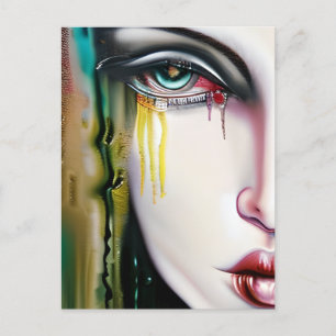 Carte Postale Une femme un peu Déplaisante mais belle avec des l