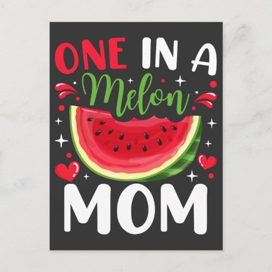 Carte Postale Une fête d'anniversaire pour maman, une pastèque (Devant)