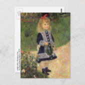 Carte Postale Une fille à la canne d'arrosage par Pierre Renoir (Devant / Derrière)