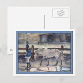 Carte Postale Une Fille À La Tête De Son Oeuvre De Pony (Devant / Derrière)