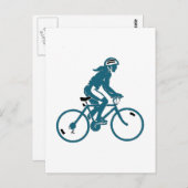 Carte Postale Une fille à vélo (Devant / Derrière)