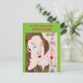 Carte Postale Une Fille Aime Le Chocolat ! (Debout devant)