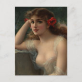 Carte Postale Une fille avec un pavot (Devant)