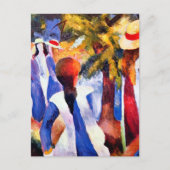 Carte Postale Une fille dans la verdure par August Macke (Devant)