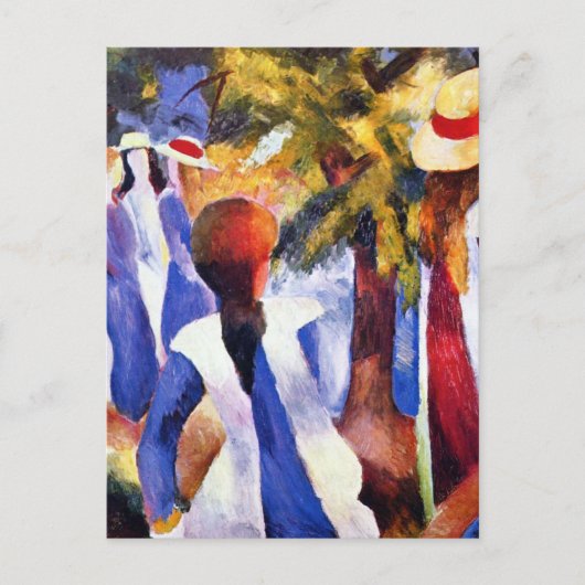 Carte Postale Une fille dans la verdure par August Macke (Devant)