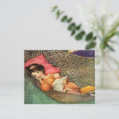 Carte Postale Une fille dans un hamac par Jesse Willcox Smith (Debout devant)