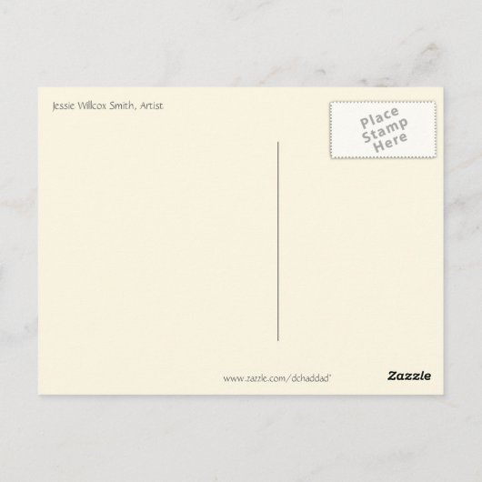 Carte Postale Une fille dans un hamac par Jesse Willcox Smith (Dos)