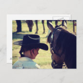 Carte Postale Une fille et son cheval (Devant / Derrière)