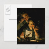 Carte Postale Une fille lisant une lettre (Devant / Derrière)
