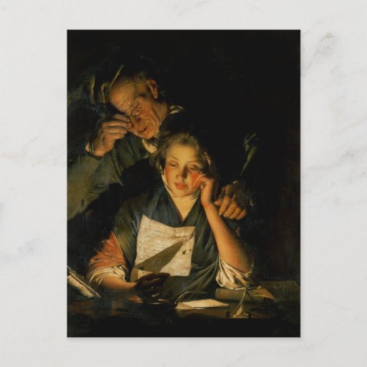 Carte Postale Une fille lisant une lettre (Devant)