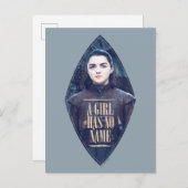 Carte Postale "Une fille n'a pas de nom" Arya Stark Graphique (Devant / Derrière)