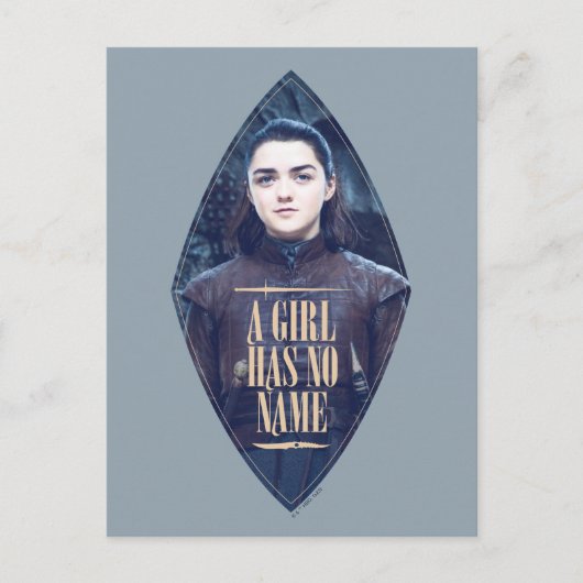 Carte Postale "Une fille n'a pas de nom" Arya Stark Graphique (Devant)