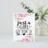 Carte Postale Une Fille Qui A Décidé D'Y Aller (Debout devant)