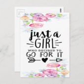 Carte Postale Une Fille Qui A Décidé D'Y Aller (Devant / Derrière)