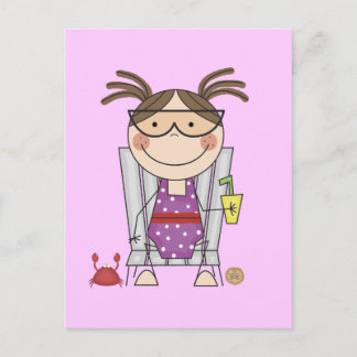 Carte Postale Une fille se détendre à la plage Tshirts et cadeau