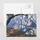 Carte Postale Une fille sur une aile Inde 2000 (Devant / Derrière)