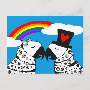 Carte Postale Une fille transgenre perroquet avec un petit ami
