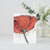 Carte Postale Une fleur fermée sur un Arrière - plan blanc (Debout devant)