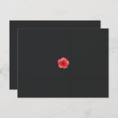 Carte Postale une fleur rouge avec un centre noir sur un dossier (Devant / Derrière)