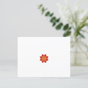 Carte Postale une fleur rouge et jaune avec des points noirs